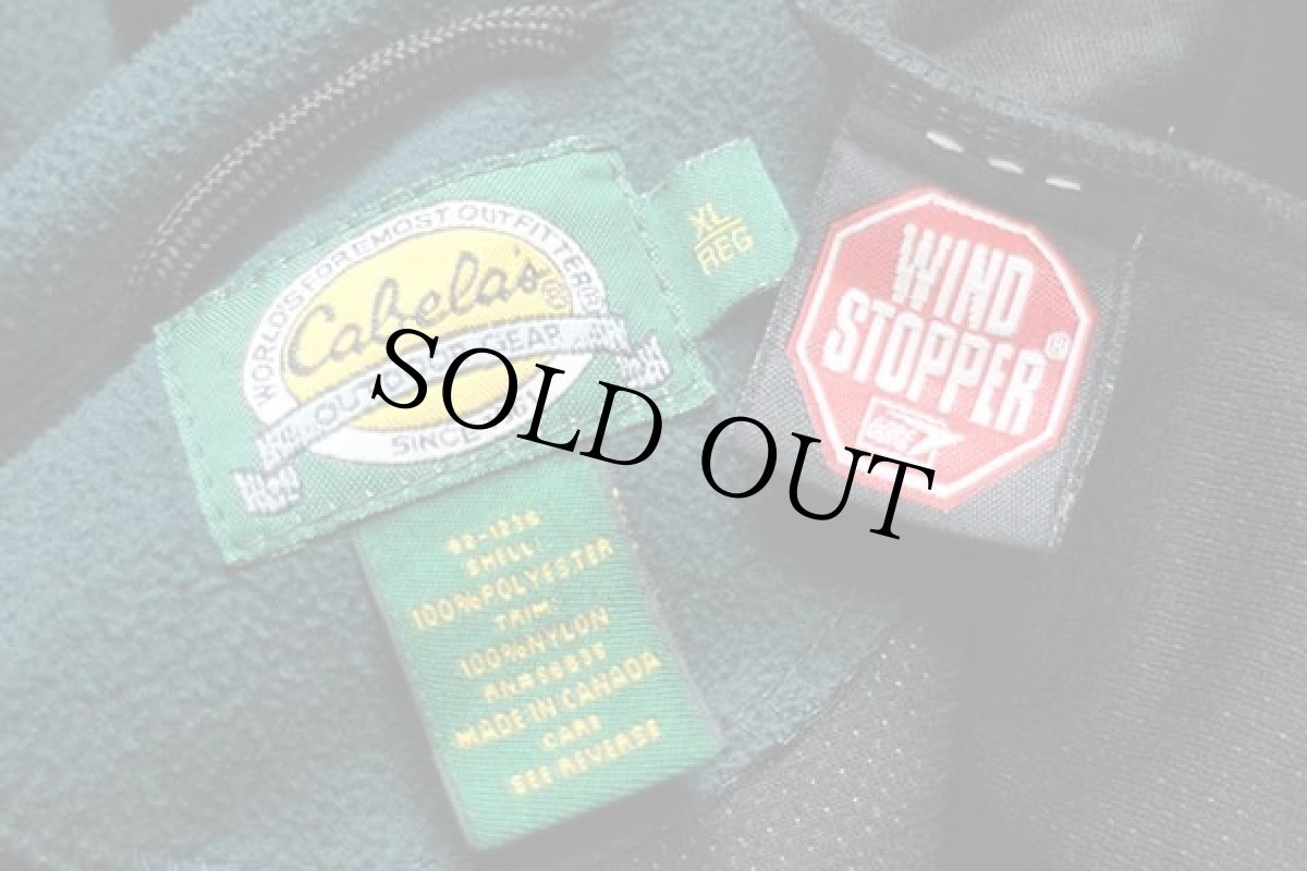 画像4: 00s カナダ製 Cabela'sカベラス NEW YORK FIELD DIVISION 刺繍 WINDSTOPPER フリースジャケット 緑 XL (4)