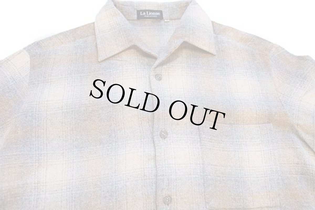 画像3: 80s フランス製 La Lionne オンブレチェック ウールシャツ 3 (3)