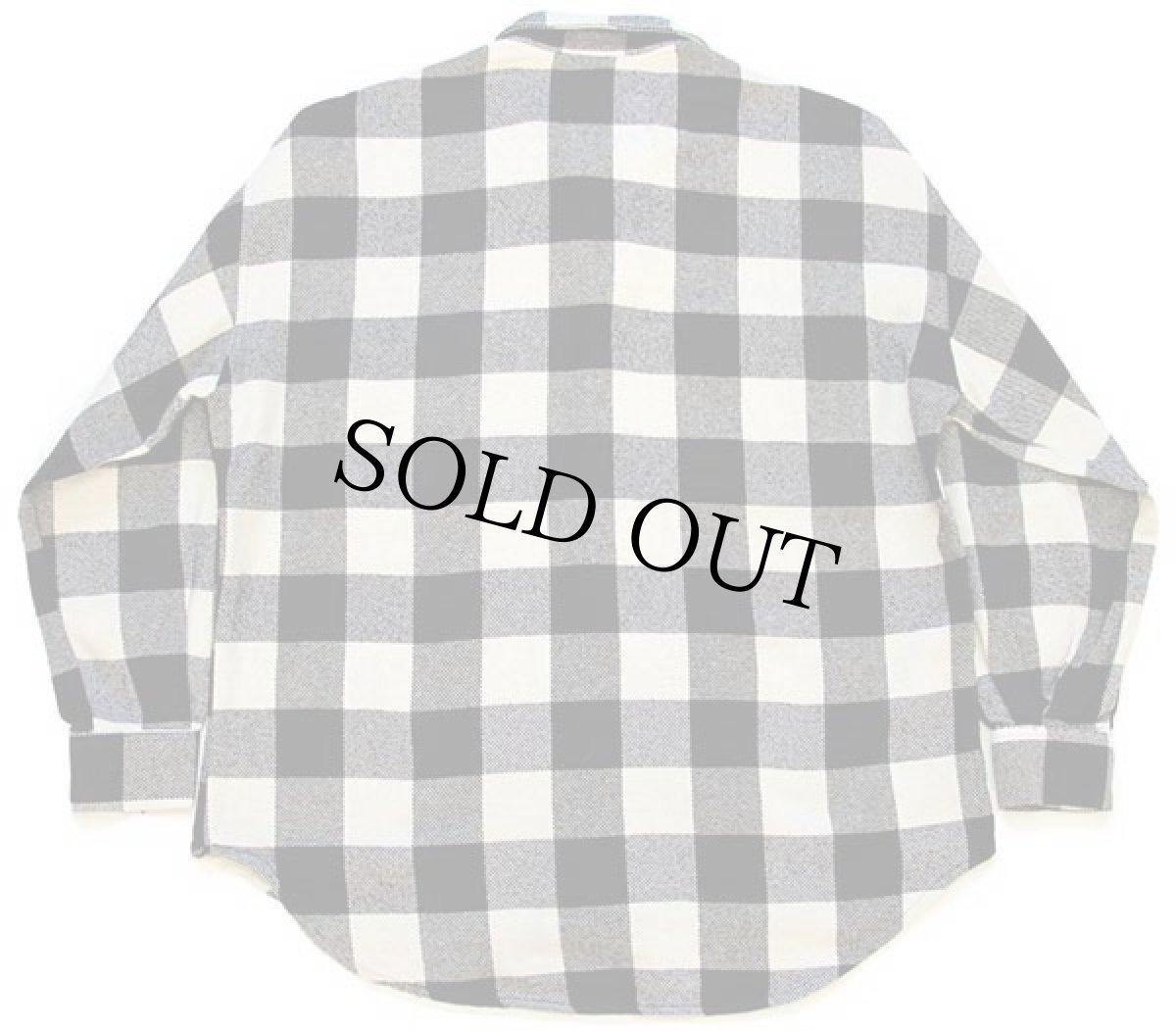 画像2: 90s イタリア製 By D バッファローチェック ウール混 シャツ 黒×白 L (2)