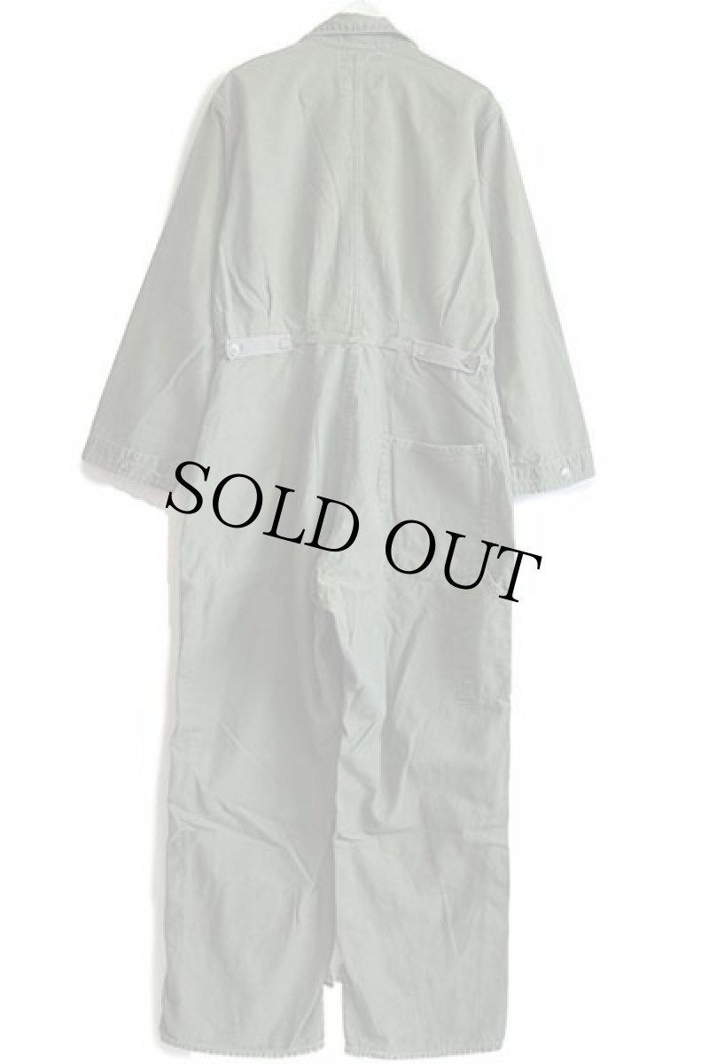 画像3: 80s 米軍 U.S.NAVY コットンサテン カバーオール オールインワン オリーブグリーン L★つなぎ (3)