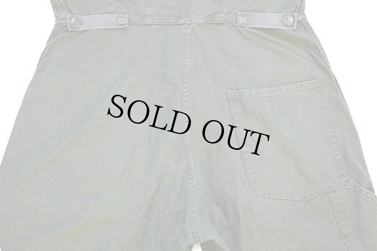 画像6: 80s 米軍 U.S.NAVY コットンサテン カバーオール オールインワン オリーブグリーン L★つなぎ (6)