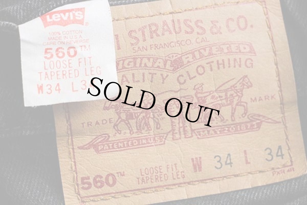 画像6: 90s USA製 Levi'sリーバイス 560 ブラック デニムパンツ w34 L34★28 (6)