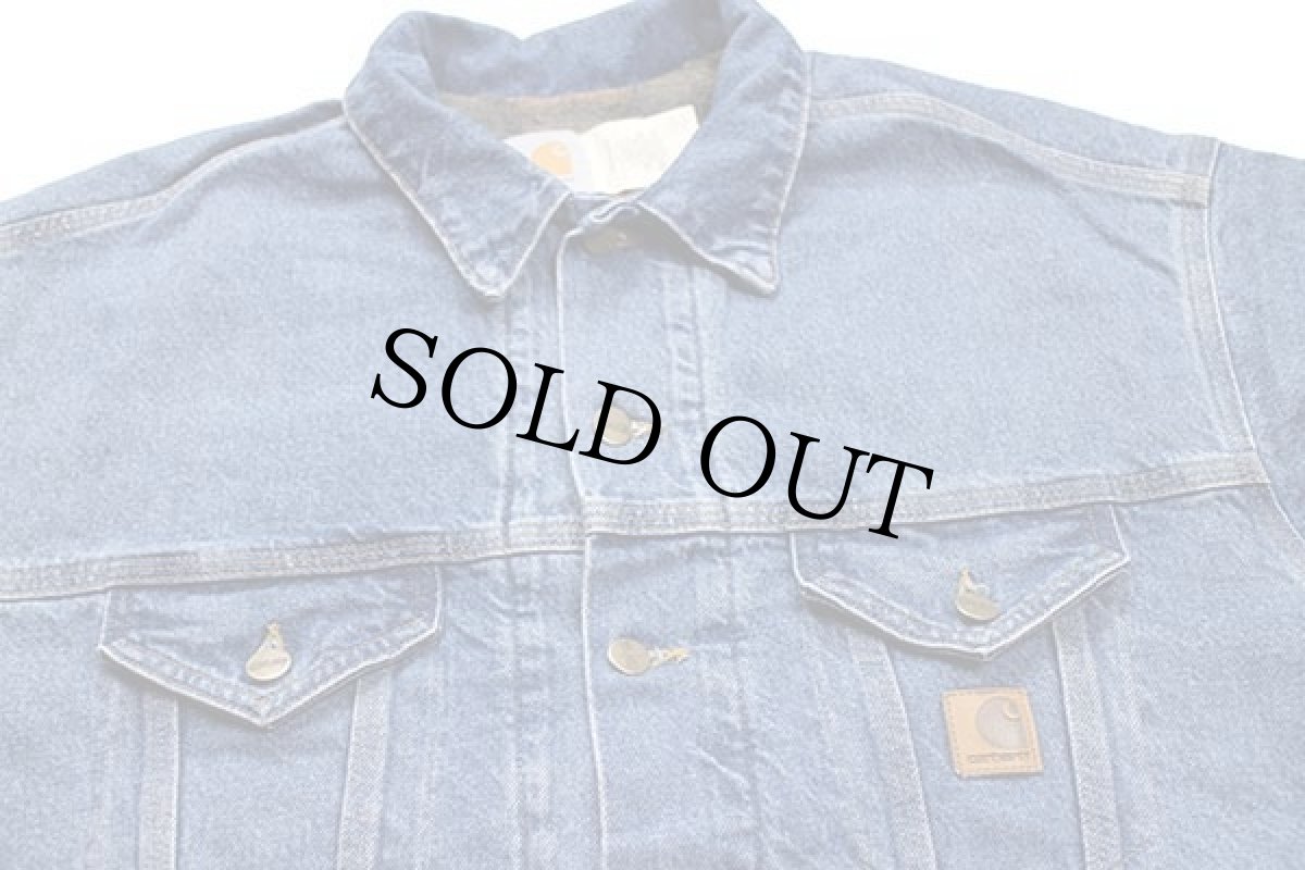 画像3: 90s USA製 carharttカーハート ブランケットライナー デニムジャケット 4ポケット L-T (3)