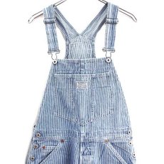 画像1: 90s Levi'sリーバイス ヒッコリー ストライプ オーバーオール w34★ユーロ (1)