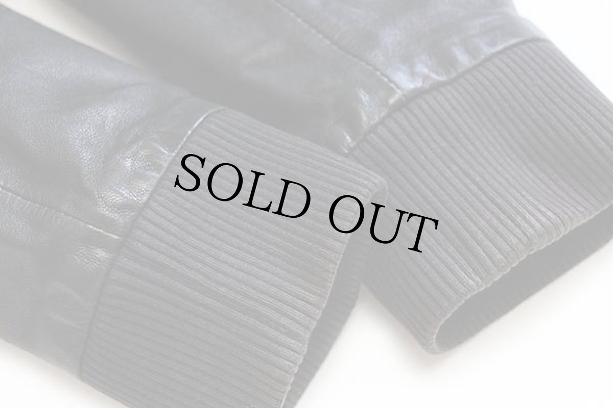 画像8: トルコ製 DIESELディーゼル HIGH SPEED ラムレザー パーカー 黒 L (8)