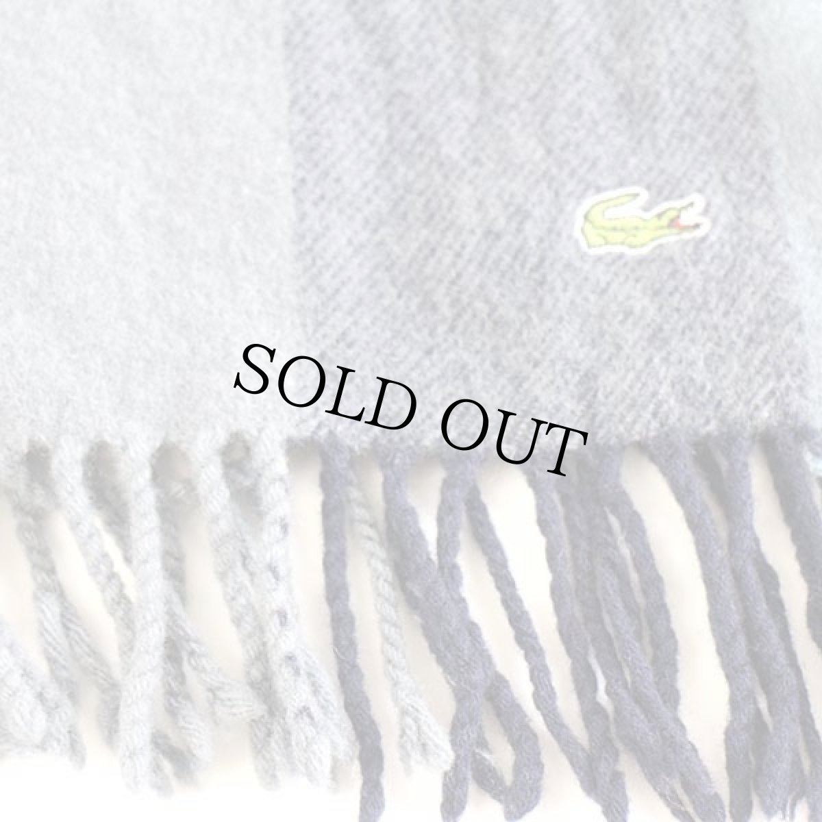 画像5: LACOSTEラコステ チェック ウール マフラー (5)