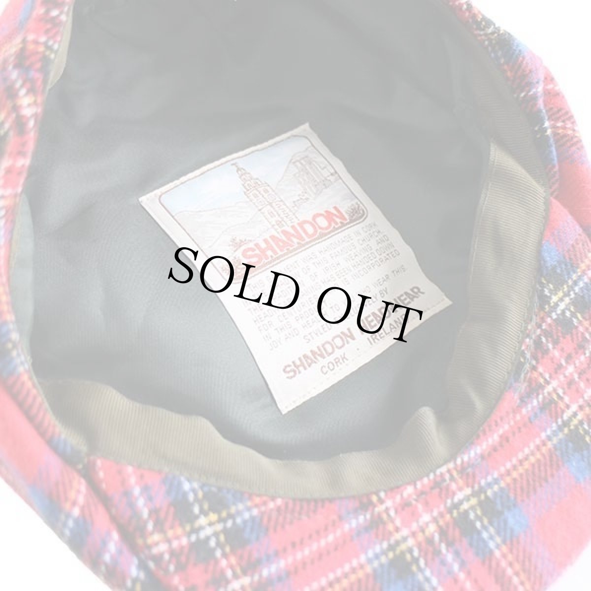 画像7: アイルランド製 SHANDON タータンチェック ウール キャスケット 7 3/8 (7)