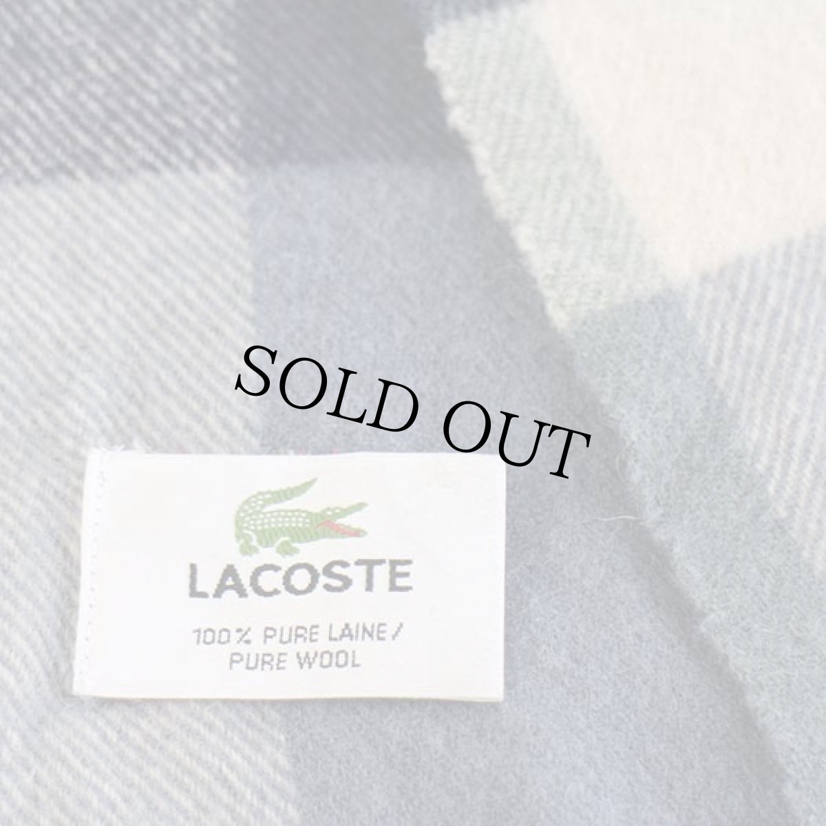 画像3: LACOSTEラコステ チェック ウール マフラー (3)