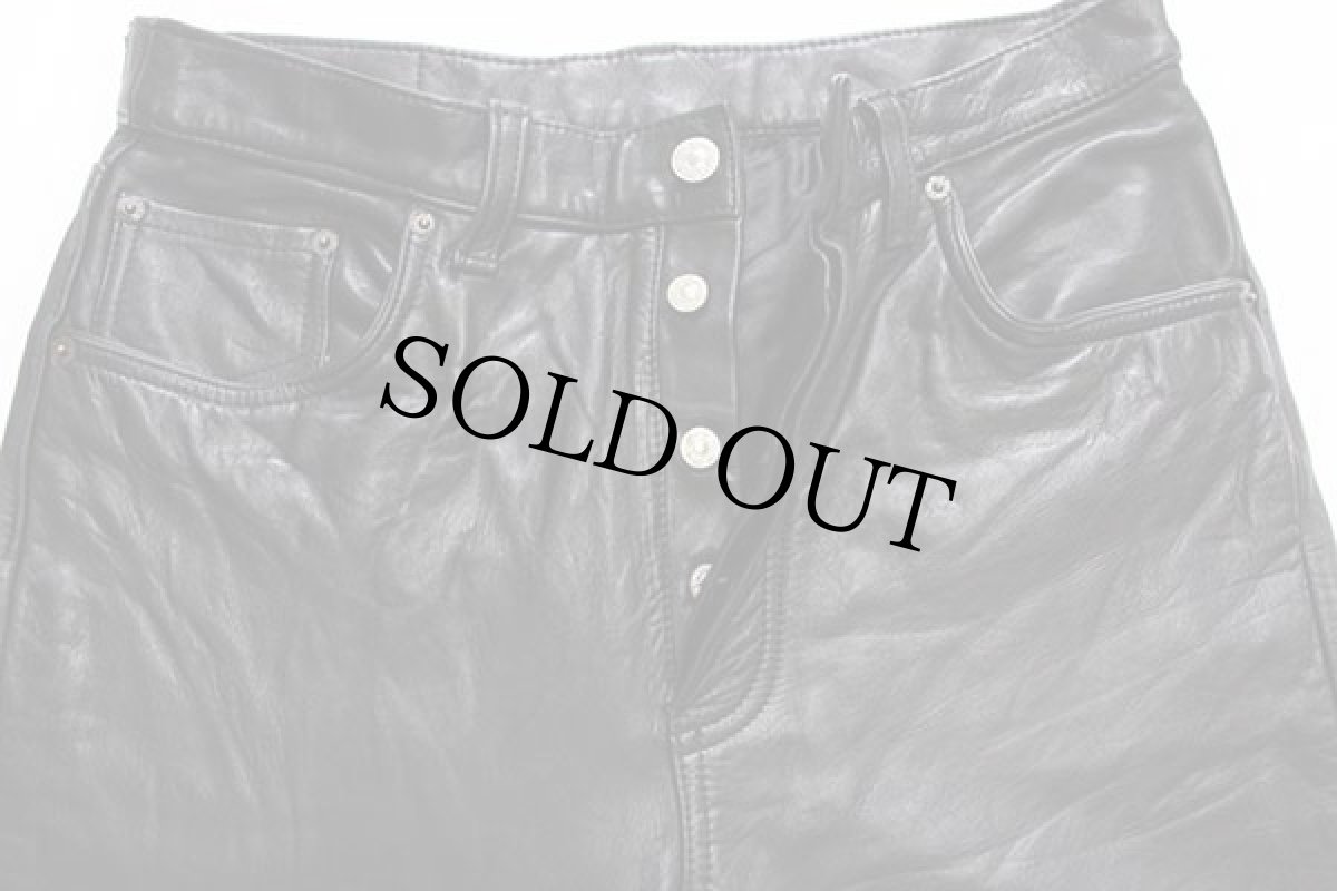 画像4: 90s Levi'sリーバイス 55185 レザーパンツ 黒 w32★ユーロ (4)