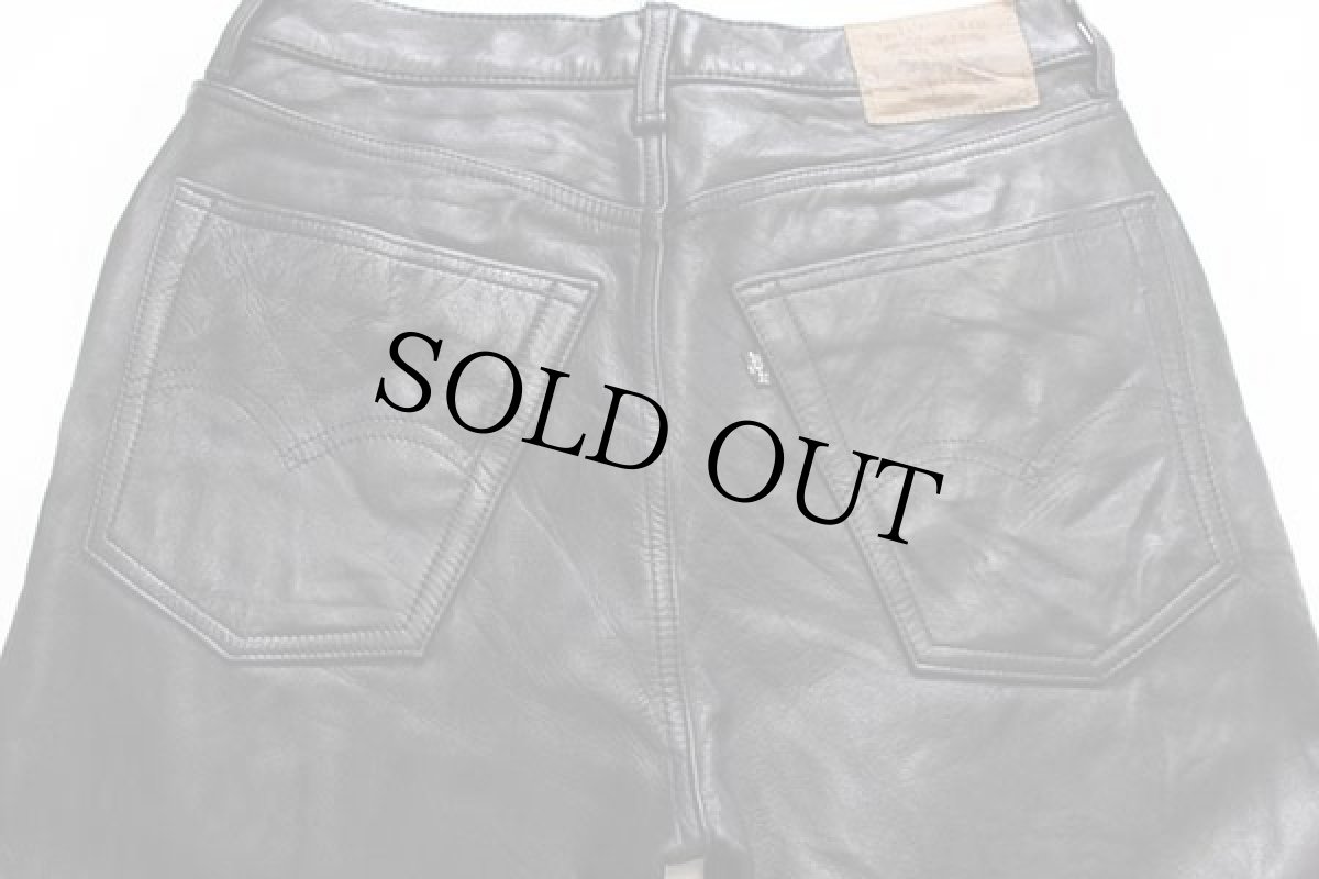 画像5: 90s Levi'sリーバイス 55185 レザーパンツ 黒 w32★ユーロ (5)
