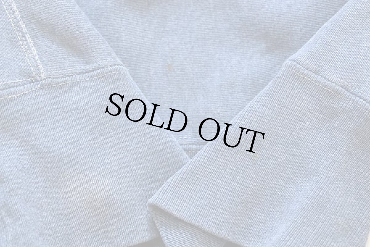 画像6: 90s USA製 Championチャンピオン スクリプト ビッグロゴ刺繍 リバースウィーブ スウェット ダメージ 杢ブルー M (6)