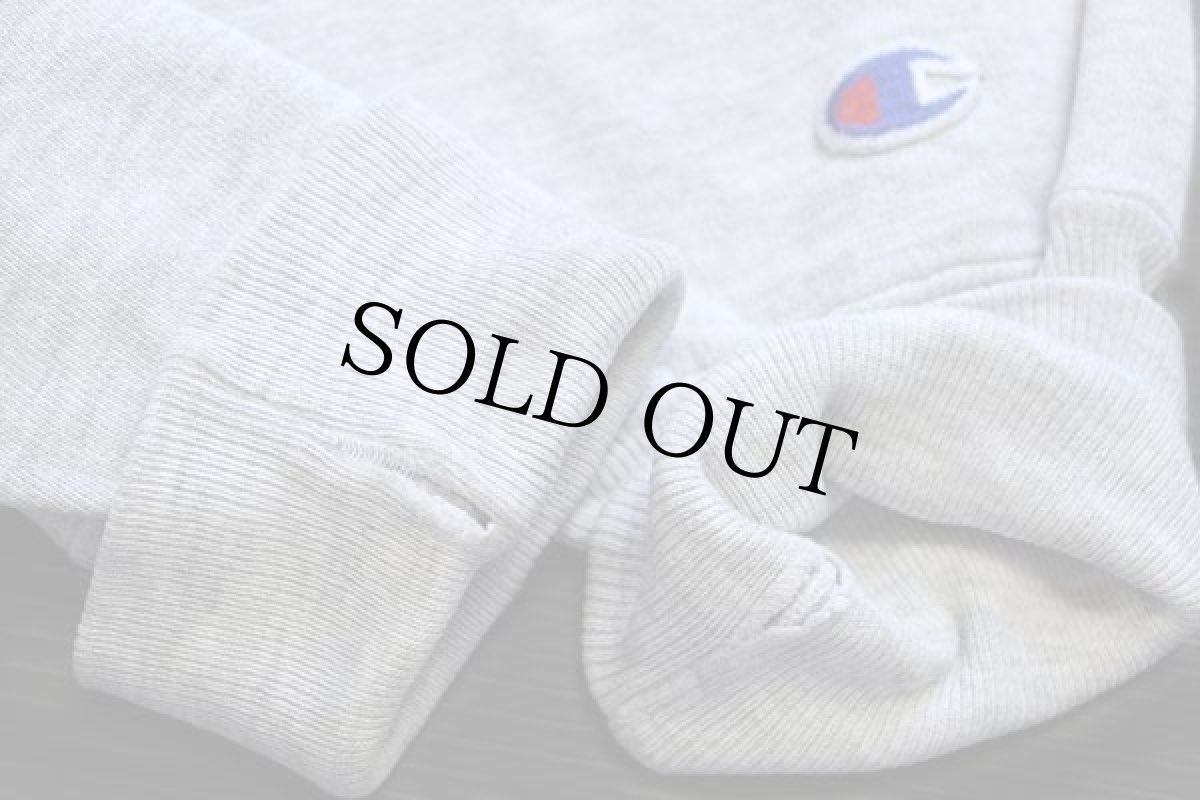 画像6: 90s USA製 Championチャンピオン スクリプト ビッグロゴ刺繍 リバースウィーブ スウェット 杢グレー L (6)