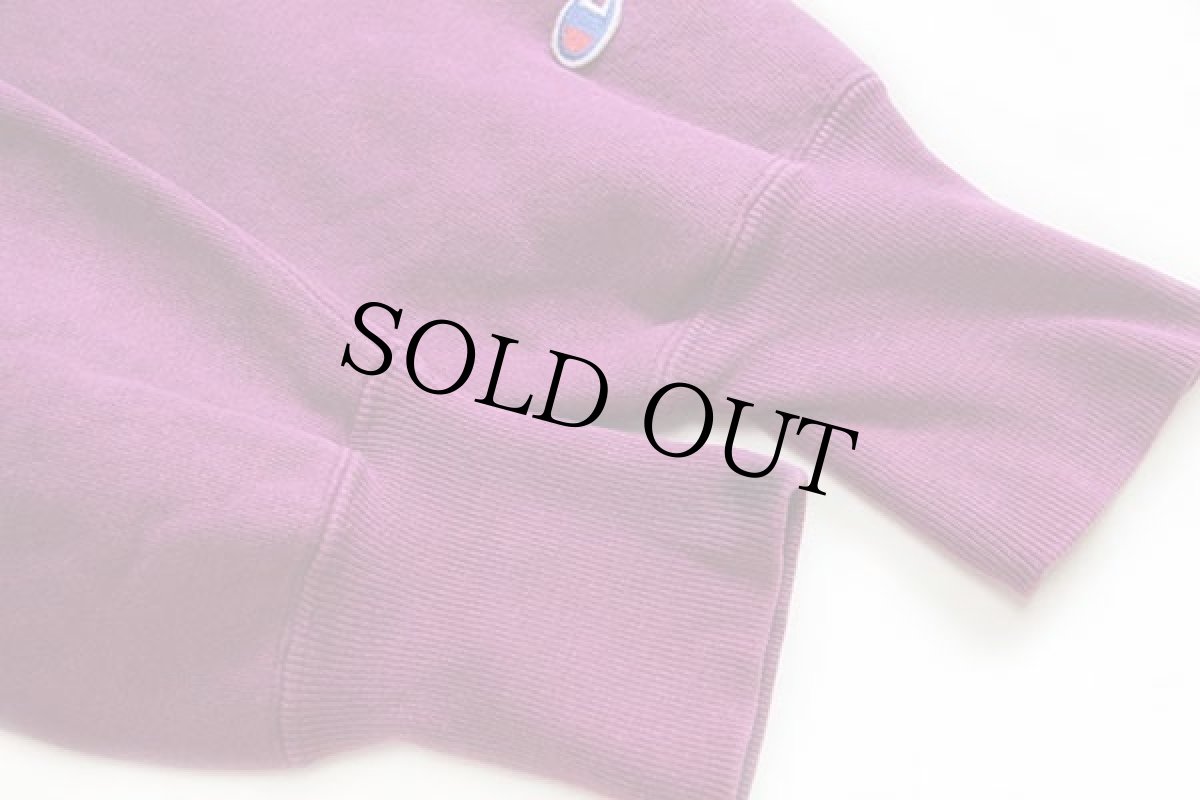 画像5: 90s USA製 Championチャンピオン スクリプト ビッグロゴ刺繍 リバースウィーブ スウェット 赤紫 M (5)