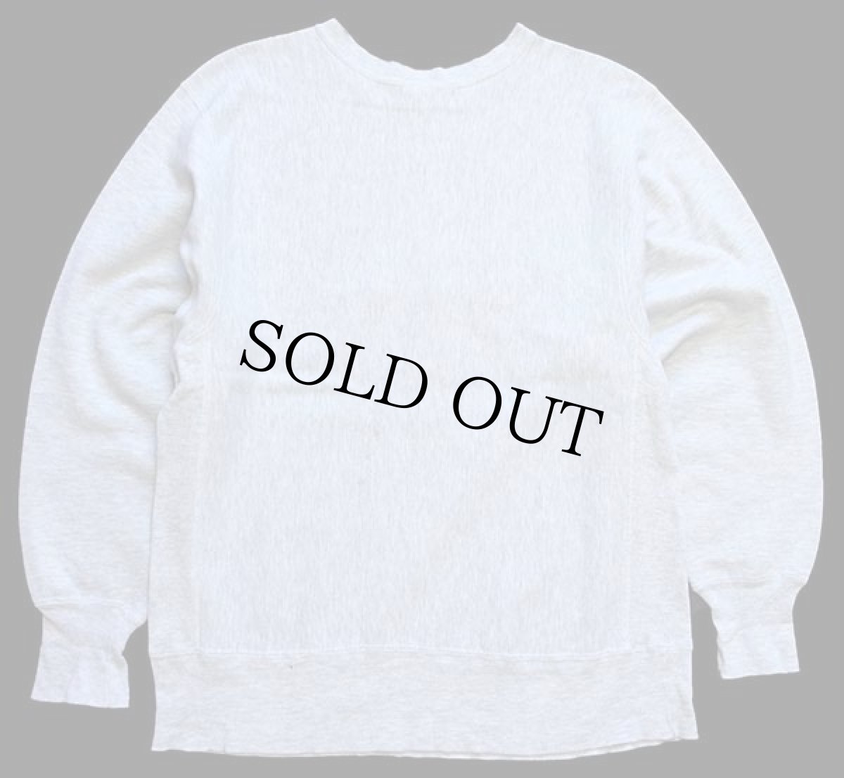 画像2: 90s USA製 Championチャンピオン スクリプト ビッグロゴ刺繍 リバースウィーブ スウェット 杢グレー L (2)