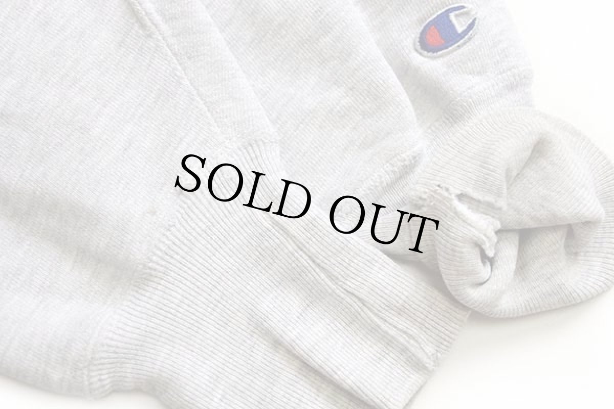 画像7: 90s USA製 Championチャンピオン TUFTS ひび割れプリント リバースウィーブ スウェット 杢グレー M (7)