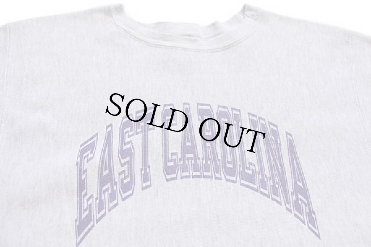 画像3: 90s USA製 Championチャンピオン EAST CAROLINA リバースウィーブ スウェット ボロ 杢グレー L (3)