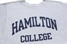 画像3: 90s メキシコ製 Championチャンピオン HAMILTON COLLEGE リバースウィーブ スウェット 杢グレー M (3)