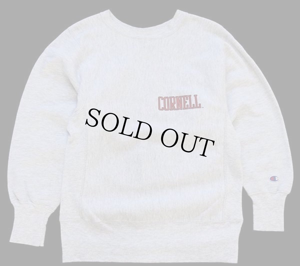 画像2: 90s USA製 Championチャンピオン CORNELL 両面プリント リバースウィーブ スウェット 杢グレー S (2)