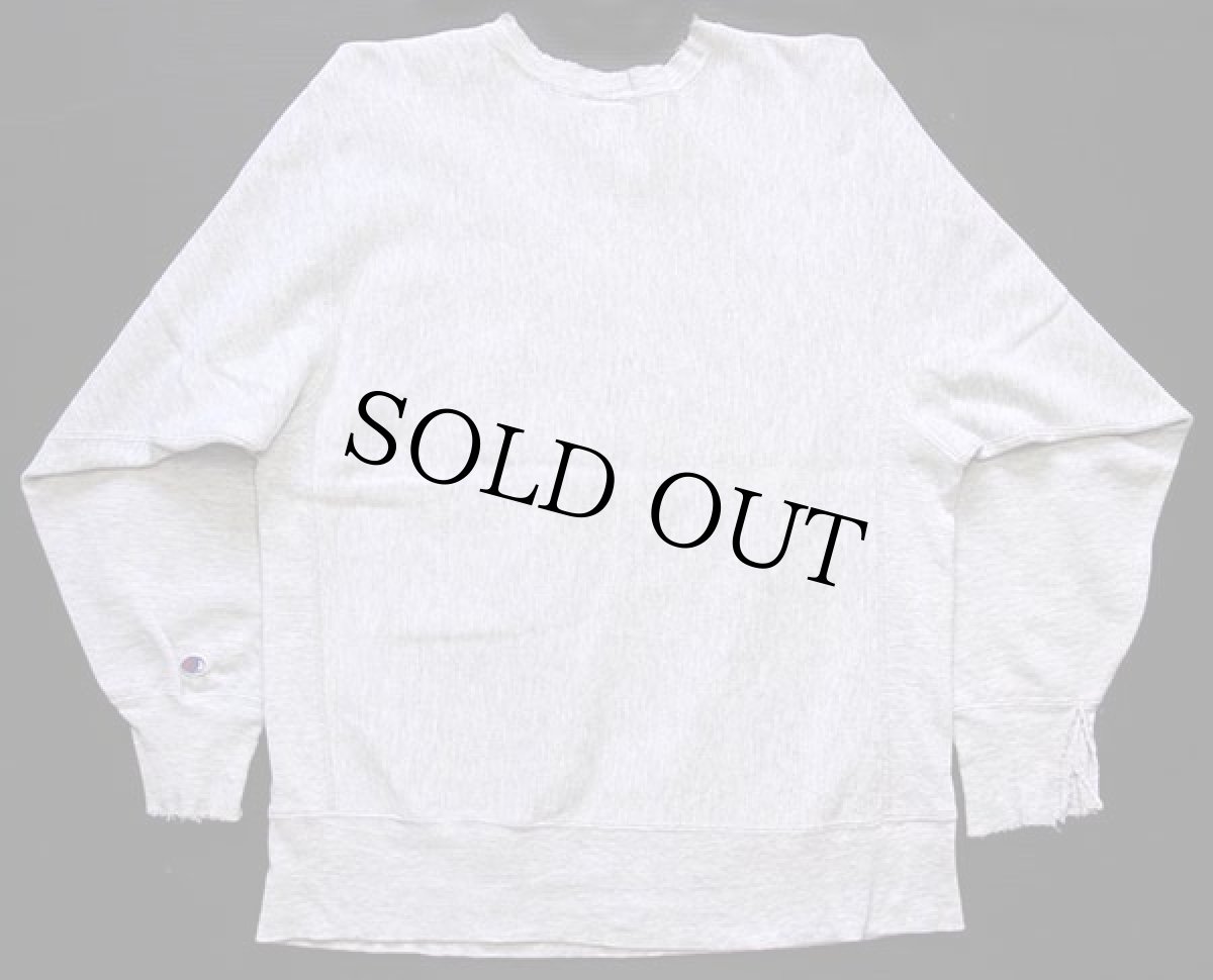 画像2: 90s USA製 Championチャンピオン CITY HIGH 二段中抜きプリント リバースウィーブ スウェット ボロ 杢グレー L (2)