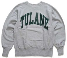 画像1: 90s メキシコ製 Championチャンピオン TULANE リバースウィーブ スウェット グレー M (1)