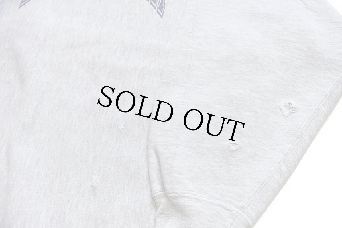 画像6: 90s USA製 Championチャンピオン EAST CAROLINA リバースウィーブ スウェット ボロ 杢グレー L (6)