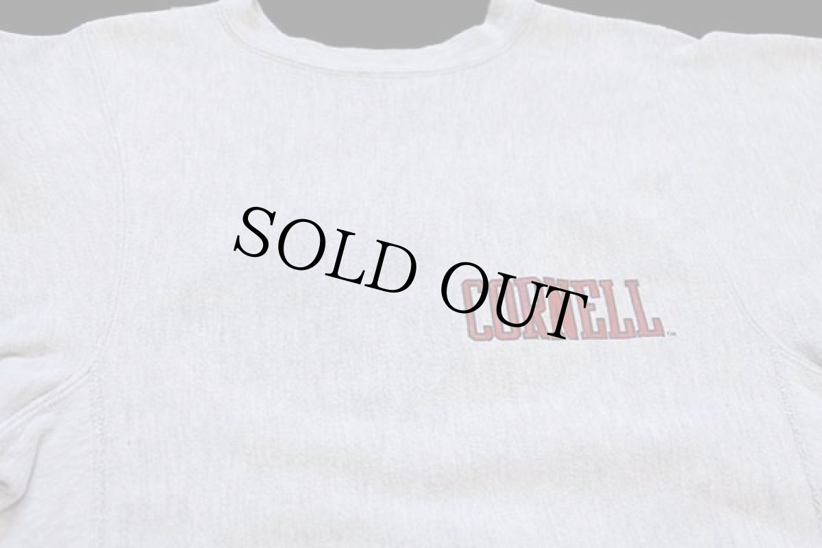 画像3: 90s USA製 Championチャンピオン CORNELL 両面プリント リバースウィーブ スウェット 杢グレー S (3)