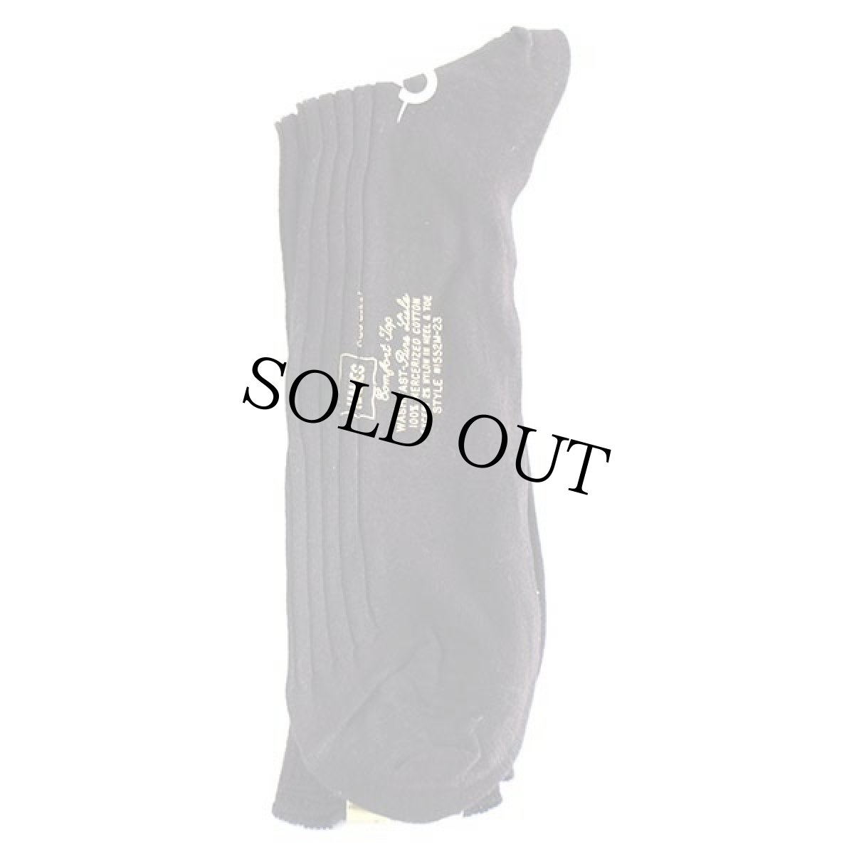 画像2: デッドストック★50s USA製 Hanes 無地 針抜き コットン ソックス 焦げ茶 12★靴下 (2)