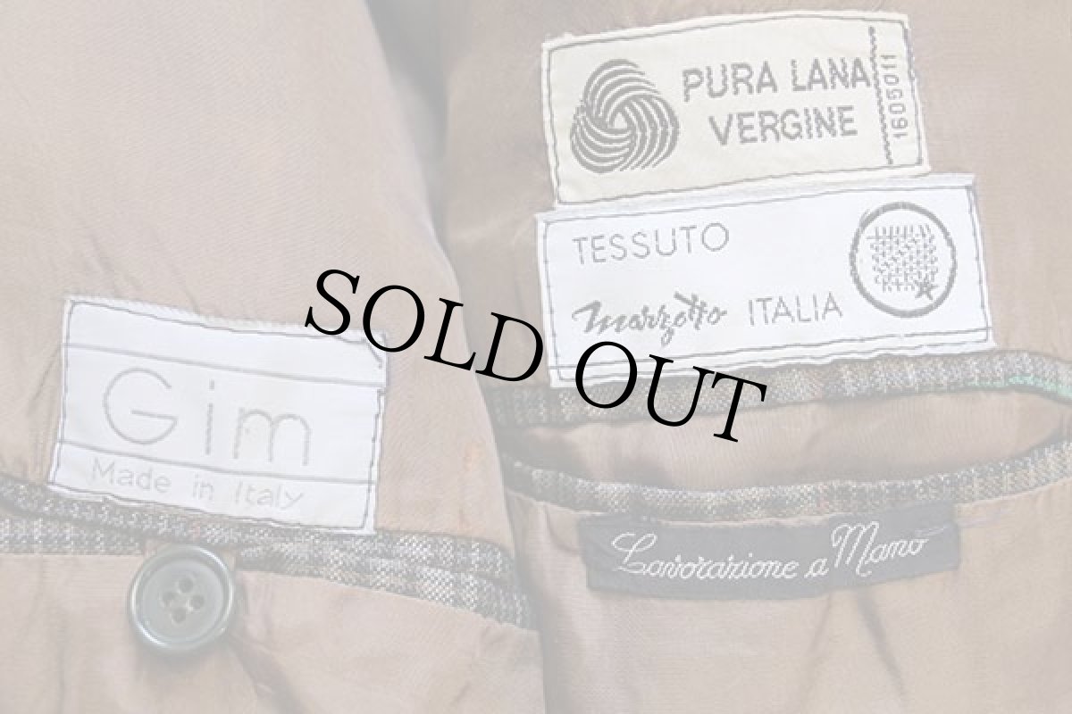 画像4: イタリア製 Gim Marzotto グレンチェック 2つボタン ウール テーラードジャケット 50 (4)