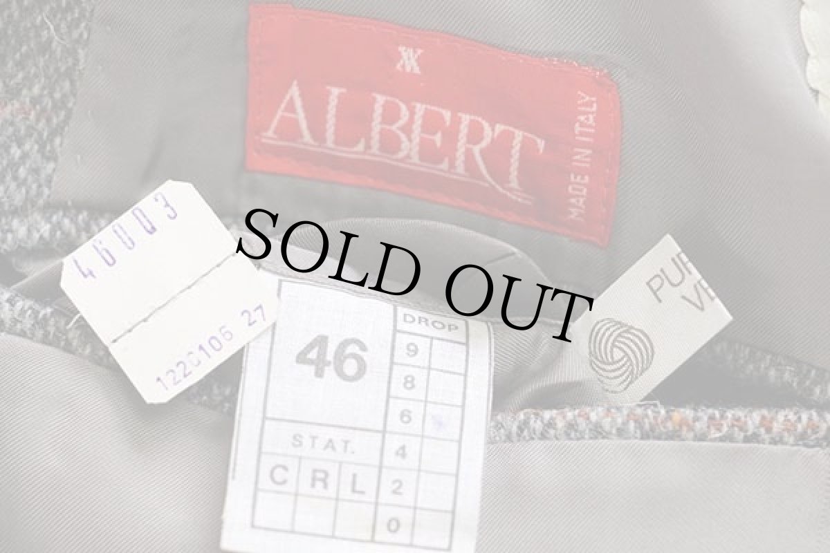 画像4: 80s イタリア製 ALBERT MOESSMER 格子柄 2つボタン ツイード ウール テーラードジャケット 46 (4)