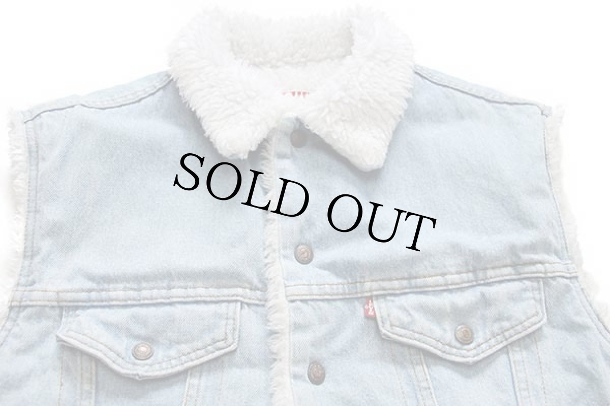 画像3: 80s USA製 Levi'sリーバイス 60511 ボアライナー デニムベスト アイスブルー XL (3)