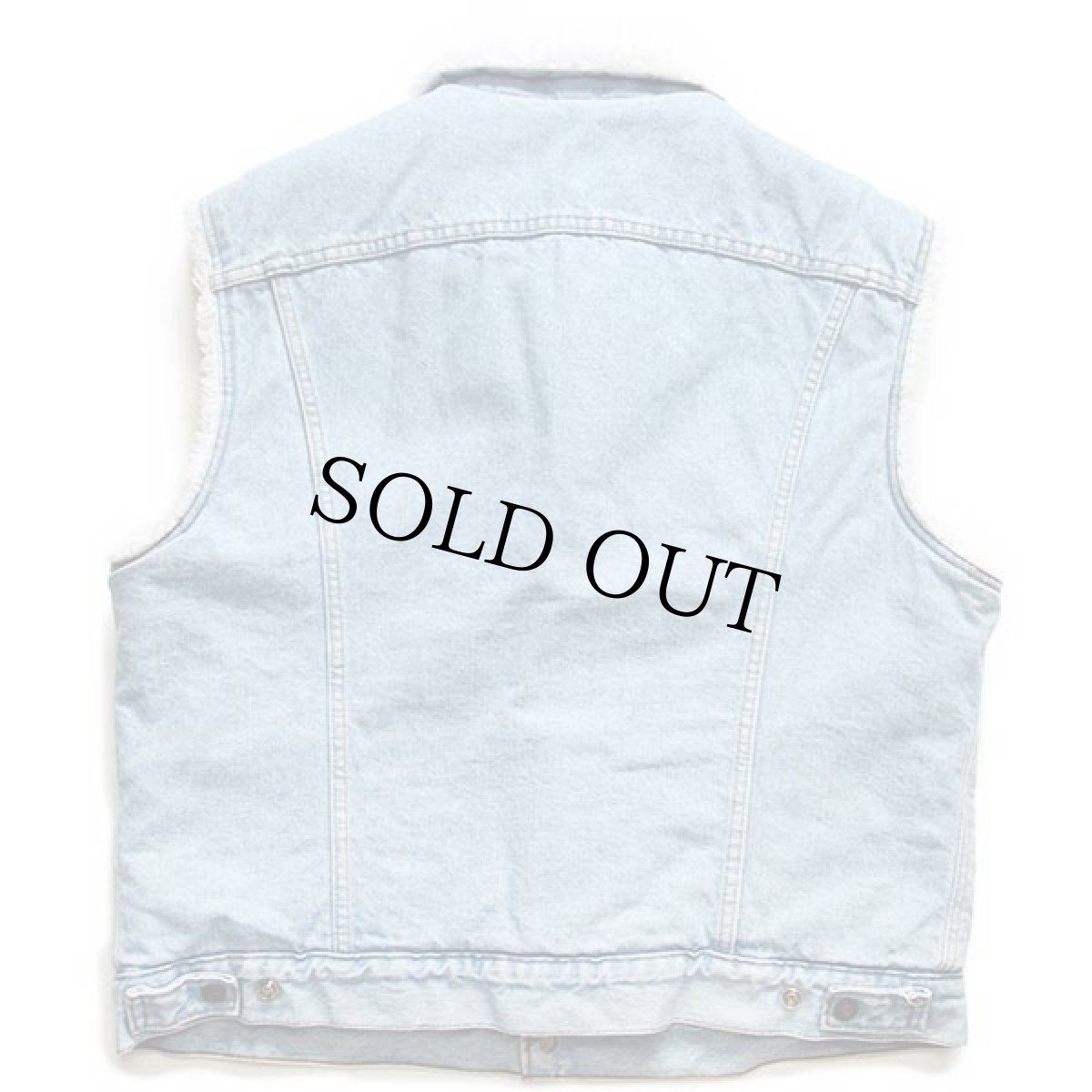 画像2: 80s USA製 Levi'sリーバイス 60511 ボアライナー デニムベスト アイスブルー XL (2)