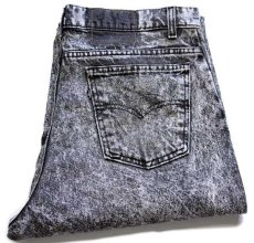 画像1: 90s USA製 Levi'sリーバイス 550 ケミカルウォッシュ ブラック デニムパンツ w38 L30★アシッド (1)