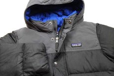 画像3: patagoniaパタゴニア Bivy Down Hoody ツートン 切り替え ダウンパーカー ブラック×グレー KIDS M (3)