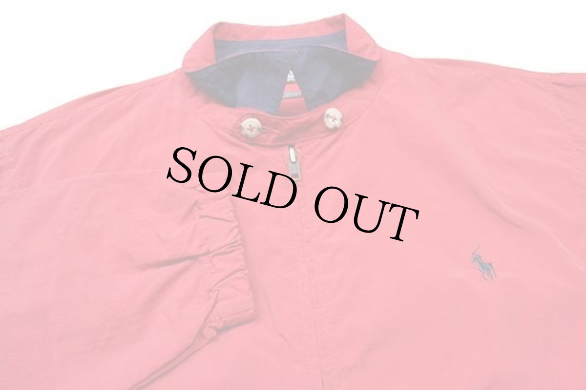 画像4: 80s ポロ ラルフローレン ワンポイント チンスト付き ナイロンジャケット 赤 ボーイズXL (4)