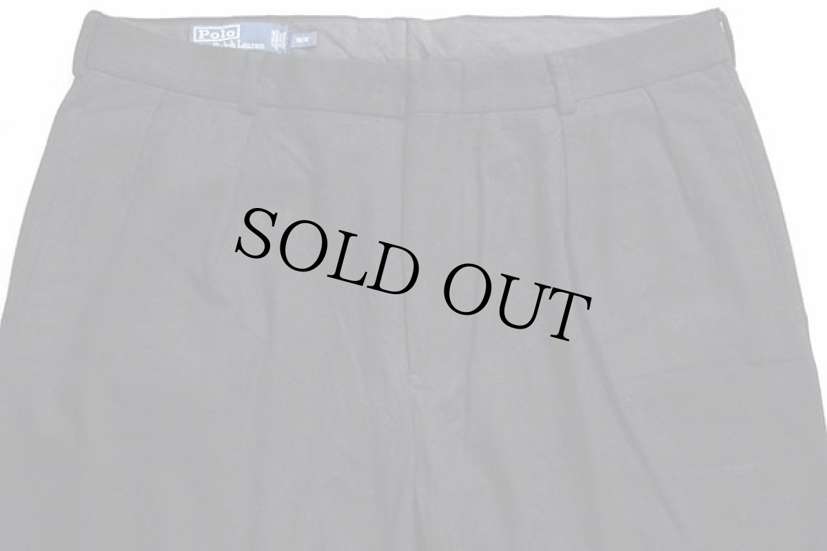 画像4: 00s ポロ ラルフローレン ツータック スラックス ウールパンツ 黒 w36 L30 (4)