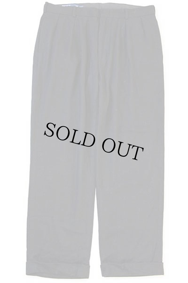 画像2: 00s ポロ ラルフローレン ツータック スラックス ウールパンツ 黒 w36 L30 (2)