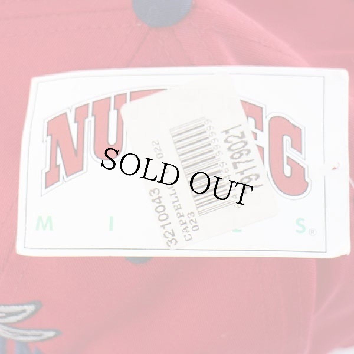 画像6: デッドストック★00s MLB CLEVELAND Indiansインディアンス×バッグスバニー刺繍 ツートン ベースボールキャップ 赤×紺 (6)