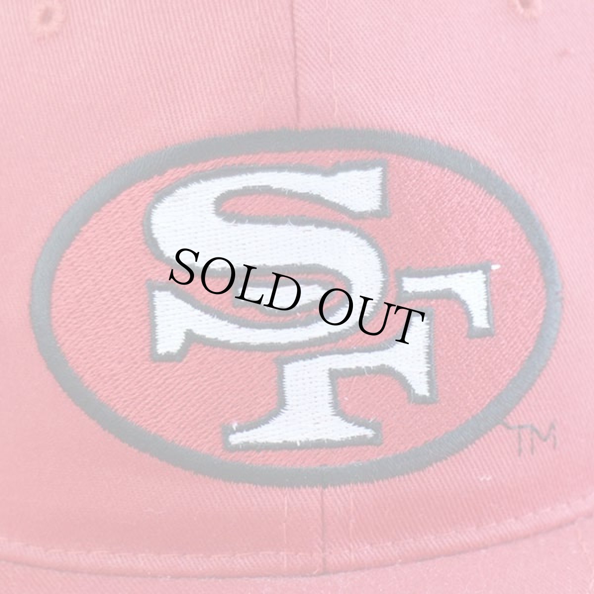 画像4: デッドストック★90s NFL San Francisco 49ers ロゴ刺繍 コットンキャップ 赤 (4)