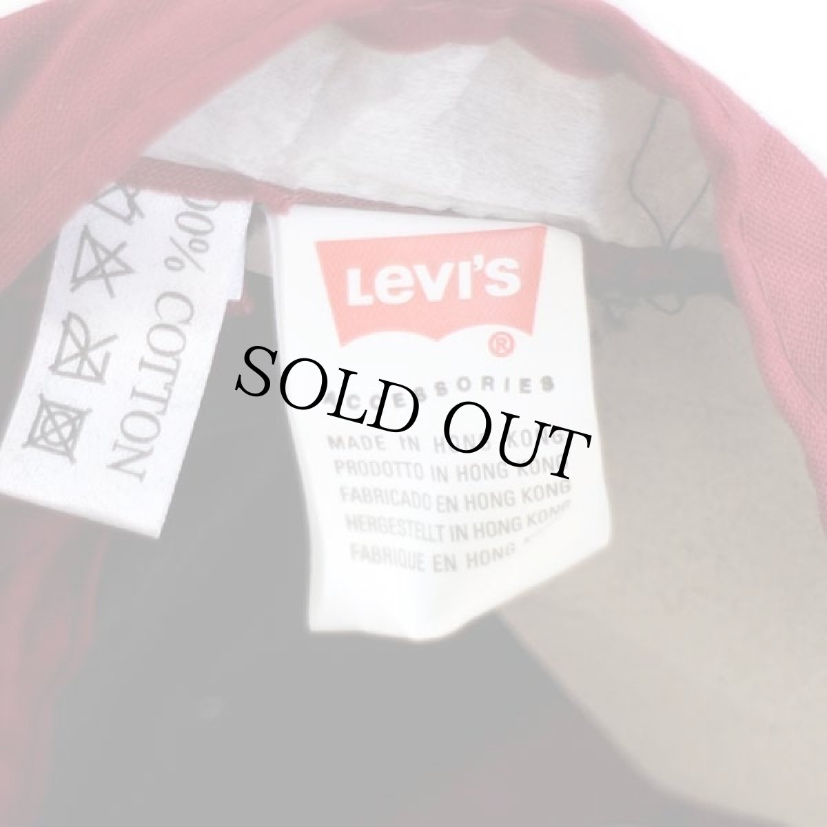 画像5: デッドストック★90s Levi'sリーバイス ロゴ刺繍 コットン 太畝 コーデュロイキャップ 黒 (5)