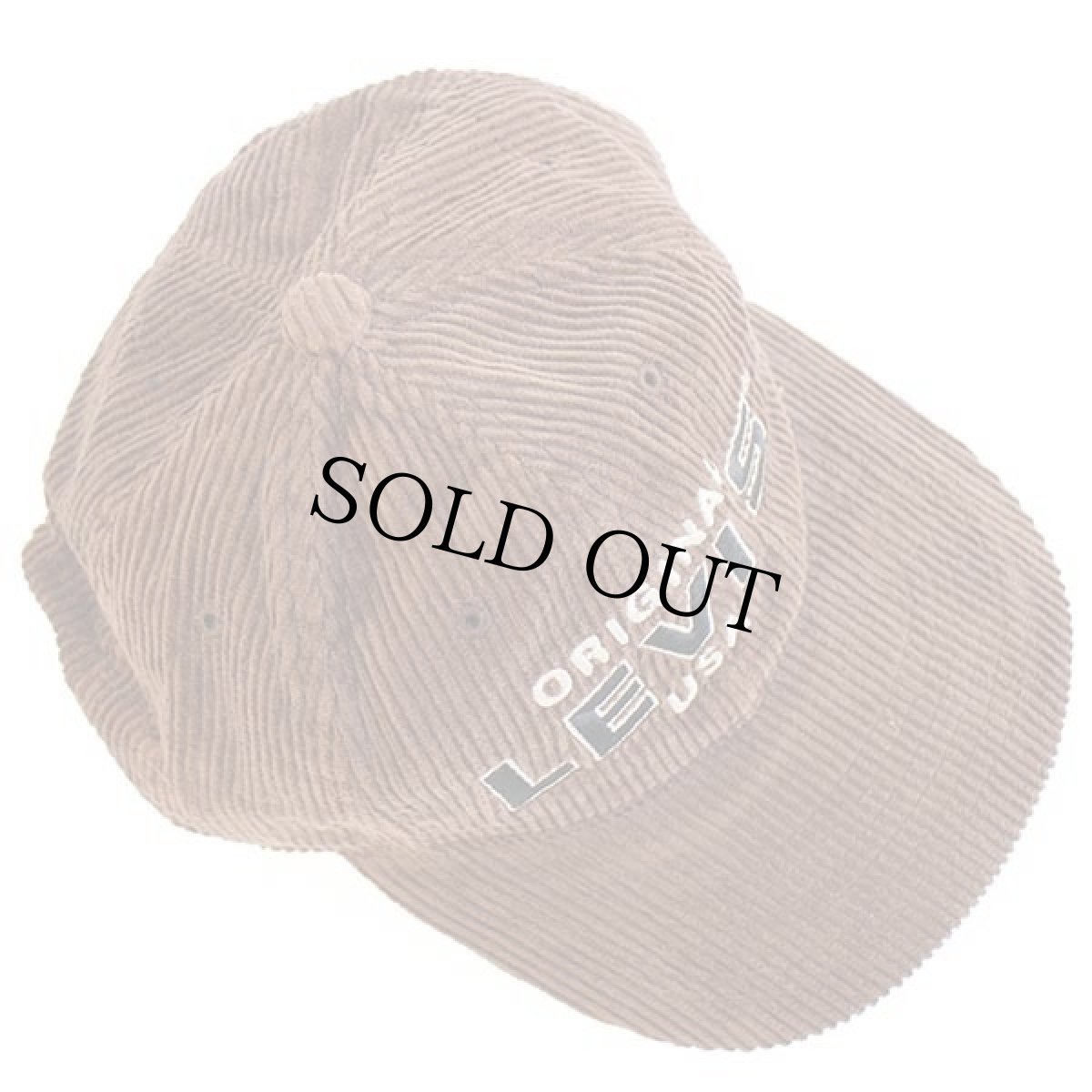 画像3: デッドストック★90s Levi'sリーバイス ロゴ刺繍 コットン 太畝 コーデュロイキャップ 焦げ茶 (3)