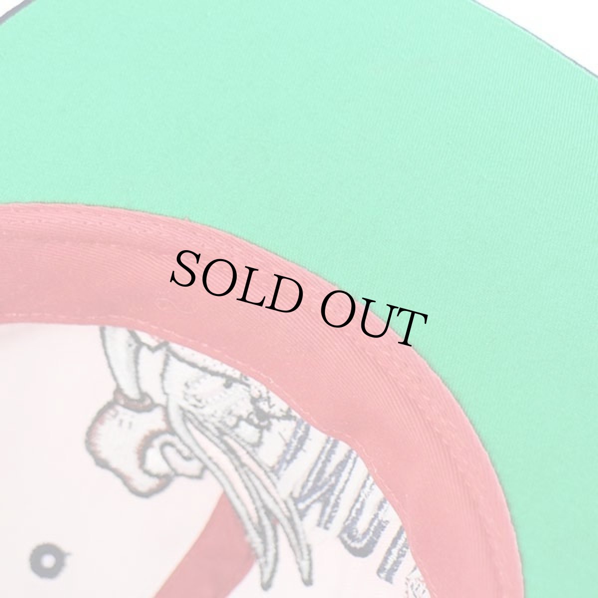 画像8: デッドストック★00s MLB CLEVELAND Indiansインディアンス×バッグスバニー刺繍 ツートン ベースボールキャップ 赤×紺 (8)