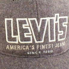 画像4: デッドストック★90s Levi'sリーバイス ロゴ刺繍 ウール×レーヨン フェルトキャップ 焦げ茶ミックス (4)