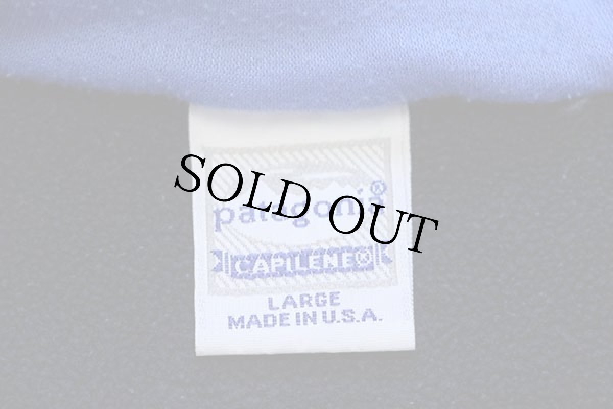 画像4: 90s USA製 patagoniaパタゴニア CAPILENEキャプリーン ハイネック ハーフジップ インナー フリース 紺 L (4)