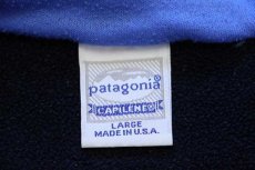 画像4: 90s USA製 patagoniaパタゴニア CAPILENEキャプリーン ハイネック ハーフジップ インナー フリース 紺 L (4)