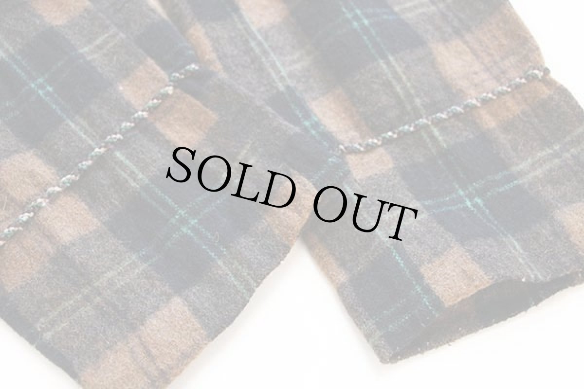 画像7: 70s 英国製 UNKNOWN タータンチェック ショールカラー スモーキング ウール混 ガウン (7)