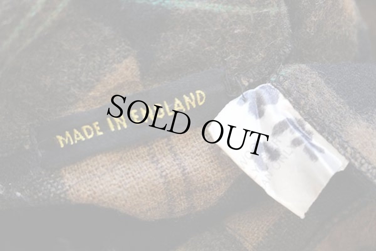 画像5: 70s 英国製 UNKNOWN タータンチェック ショールカラー スモーキング ウール混 ガウン (5)