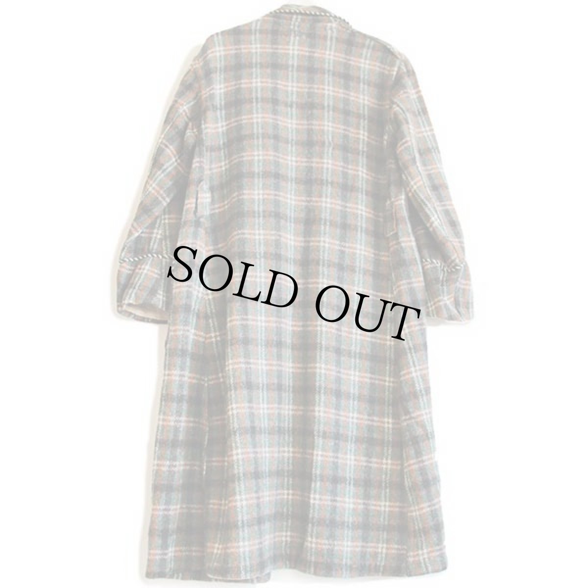 画像3: 50s 英国製 Marquis タータンチェック ショールカラー スモーキング ウールガウン (3)