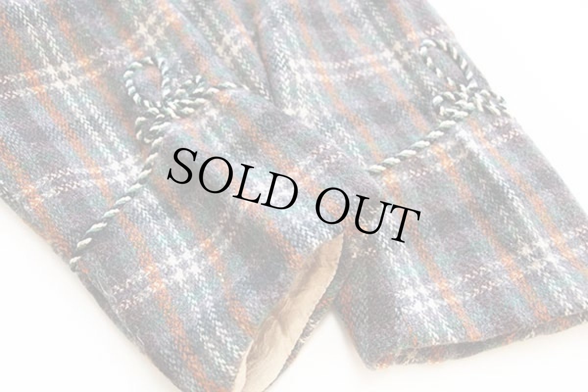 画像9: 50s 英国製 Marquis タータンチェック ショールカラー スモーキング ウールガウン (9)