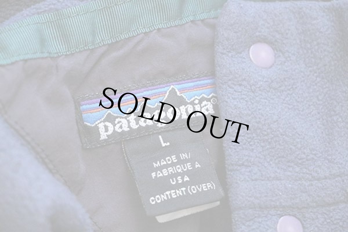 画像4: 90s USA製 patagoniaパタゴニア ハイネック プルオーバー インナー フリース ブルーグレー L (4)