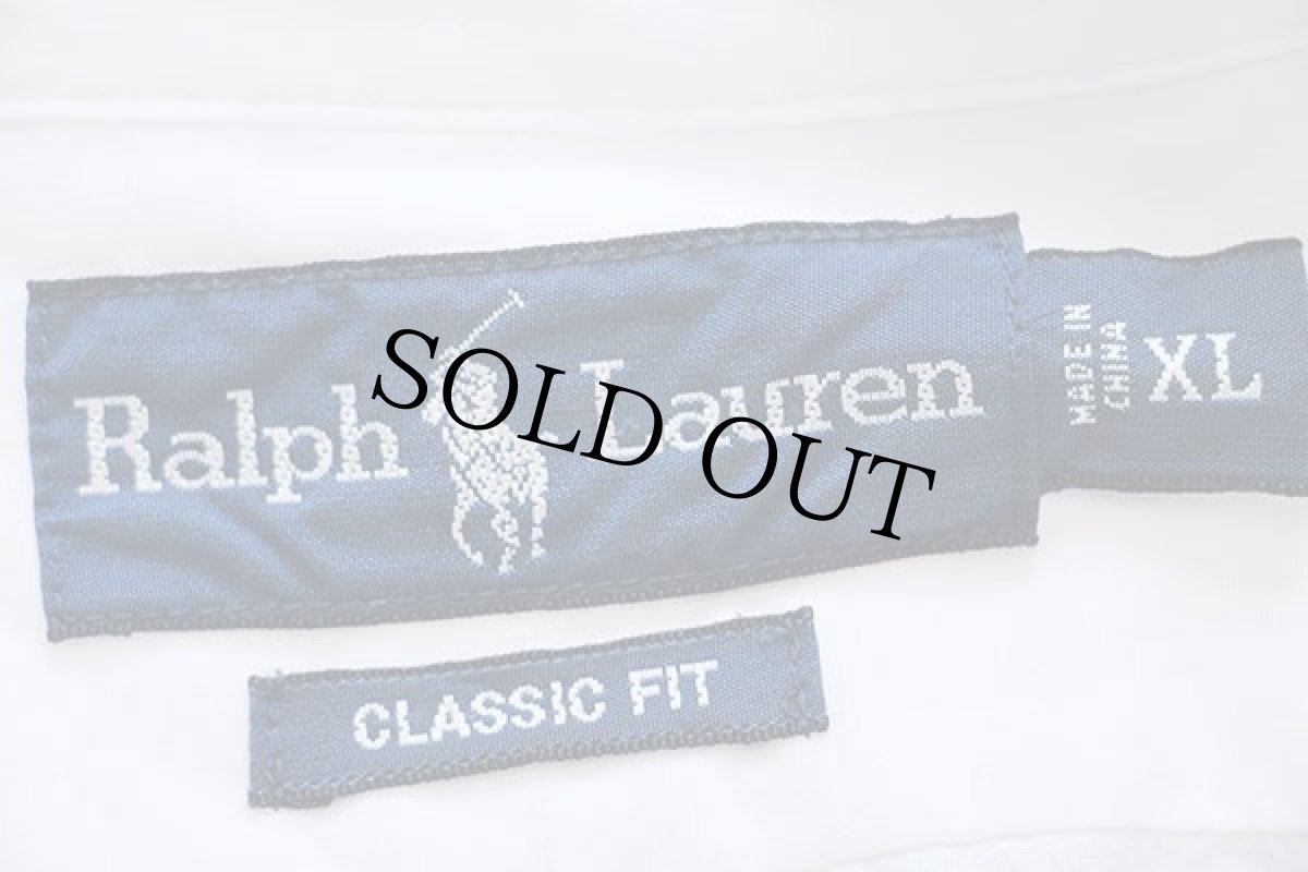 画像4: ラルフローレン ワンポイント ボタンダウン コットンシャツ 白 XL (4)